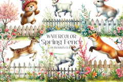 Spring Fence Flowers Clipart Bundle - CraftNest - Digital Crafting and Art