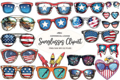4th Of July Sunglasses Clipart Bundle - CraftNest - Digital Crafting and Art