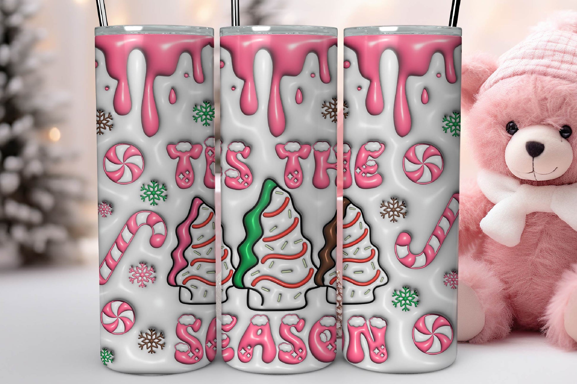 3D Christmas Inflated Tumbler Bundle 4 - CraftNest - Digital Crafting and Art