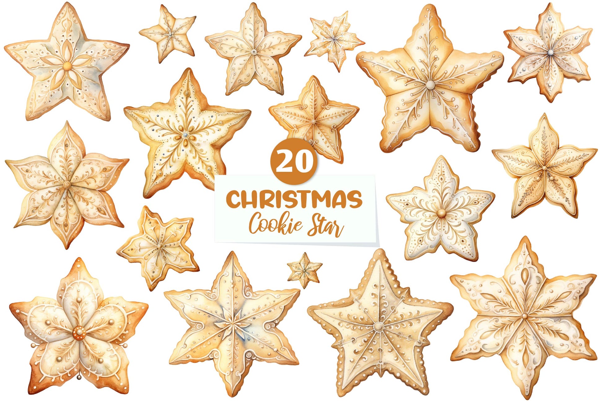 Christmas Cookie Star Clipart Bundle - CraftNest - Digital Crafting and Art