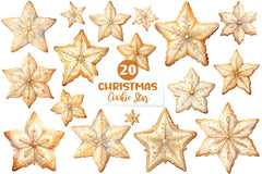 Christmas Cookie Star Clipart Bundle - CraftNest - Digital Crafting and Art