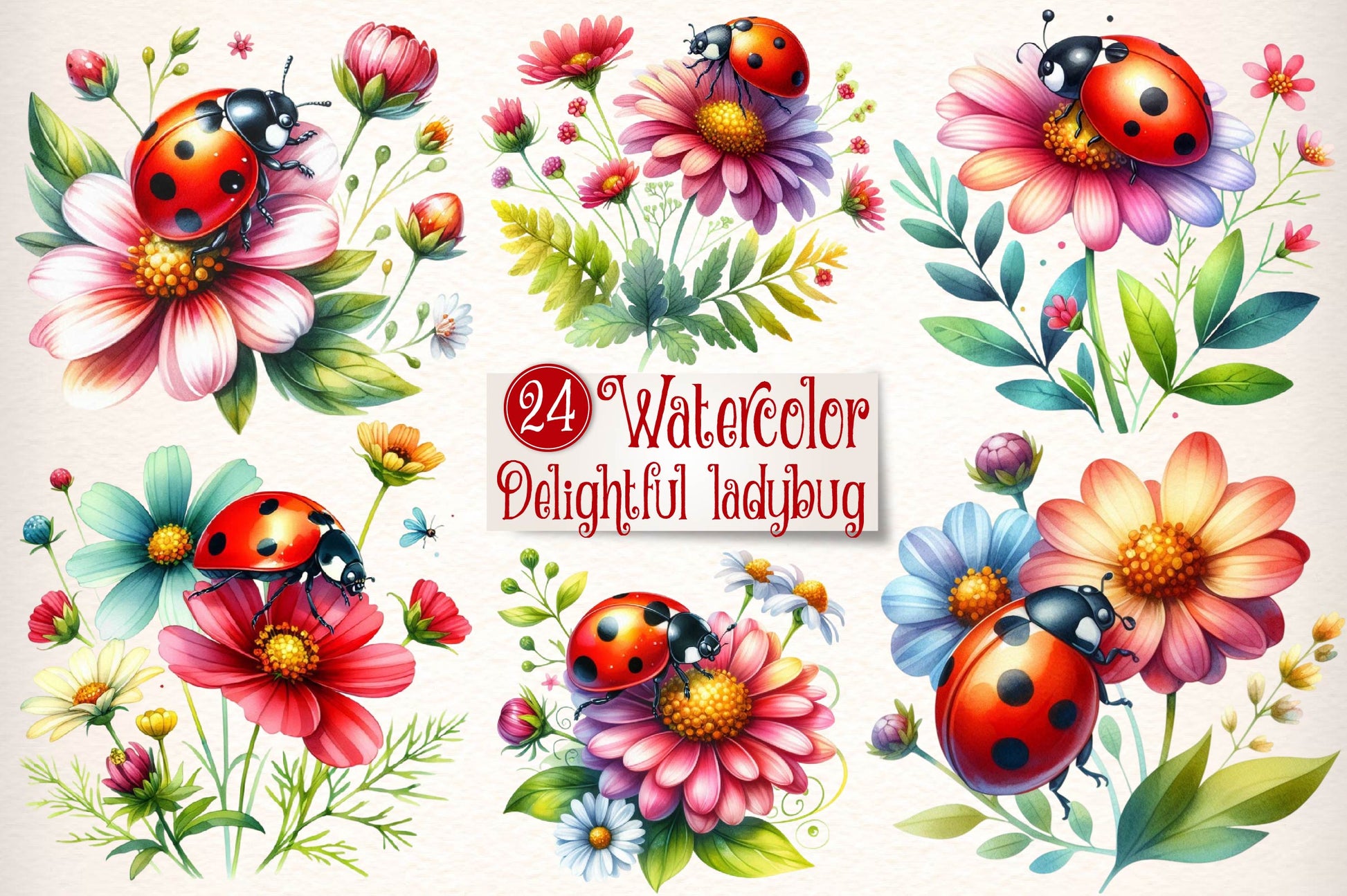 Delightful Ladybug Clipart Bundle - CraftNest - Digital Crafting and Art