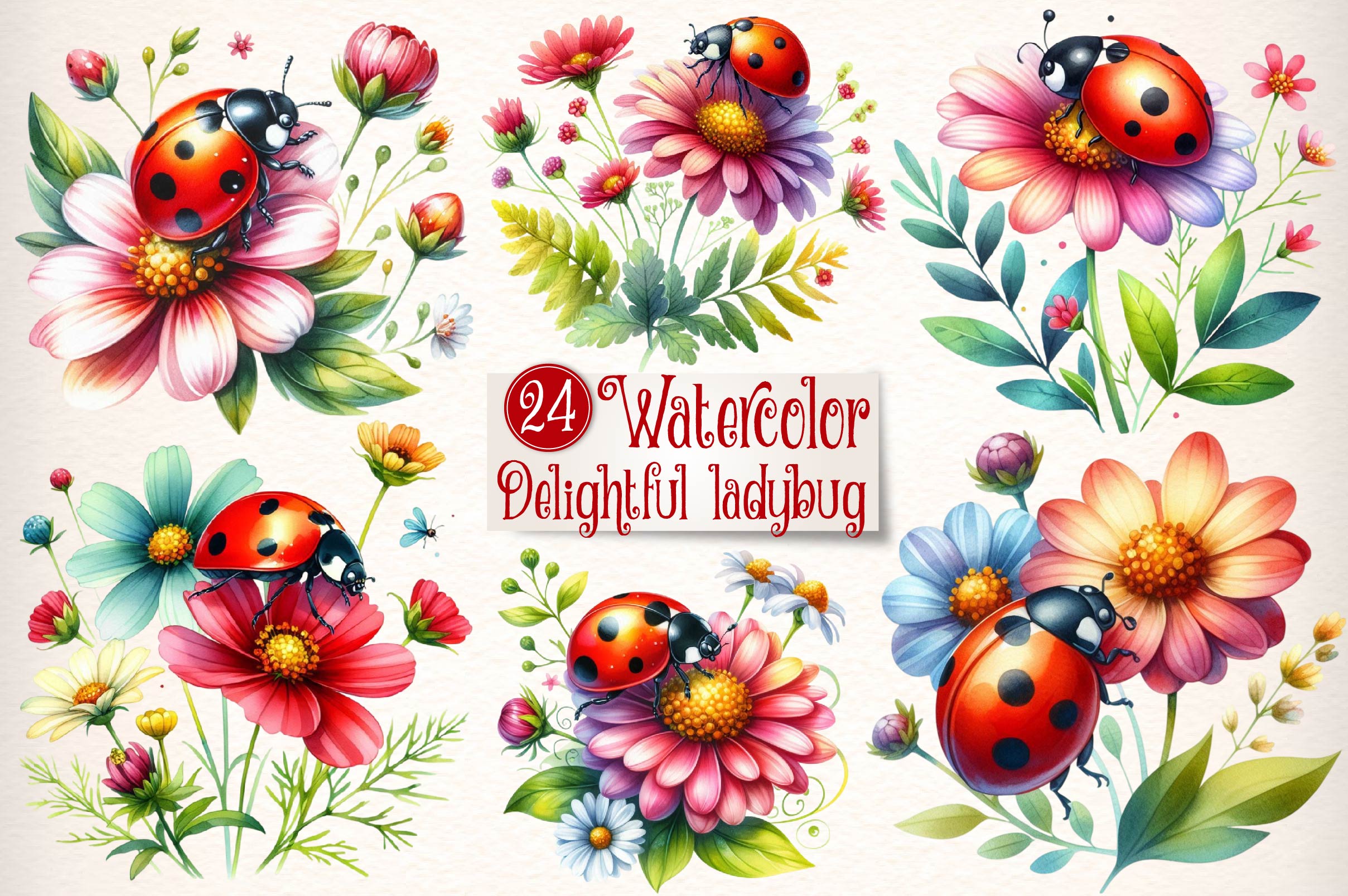 Delightful Ladybug Clipart Bundle - CraftNest - Digital Crafting and Art