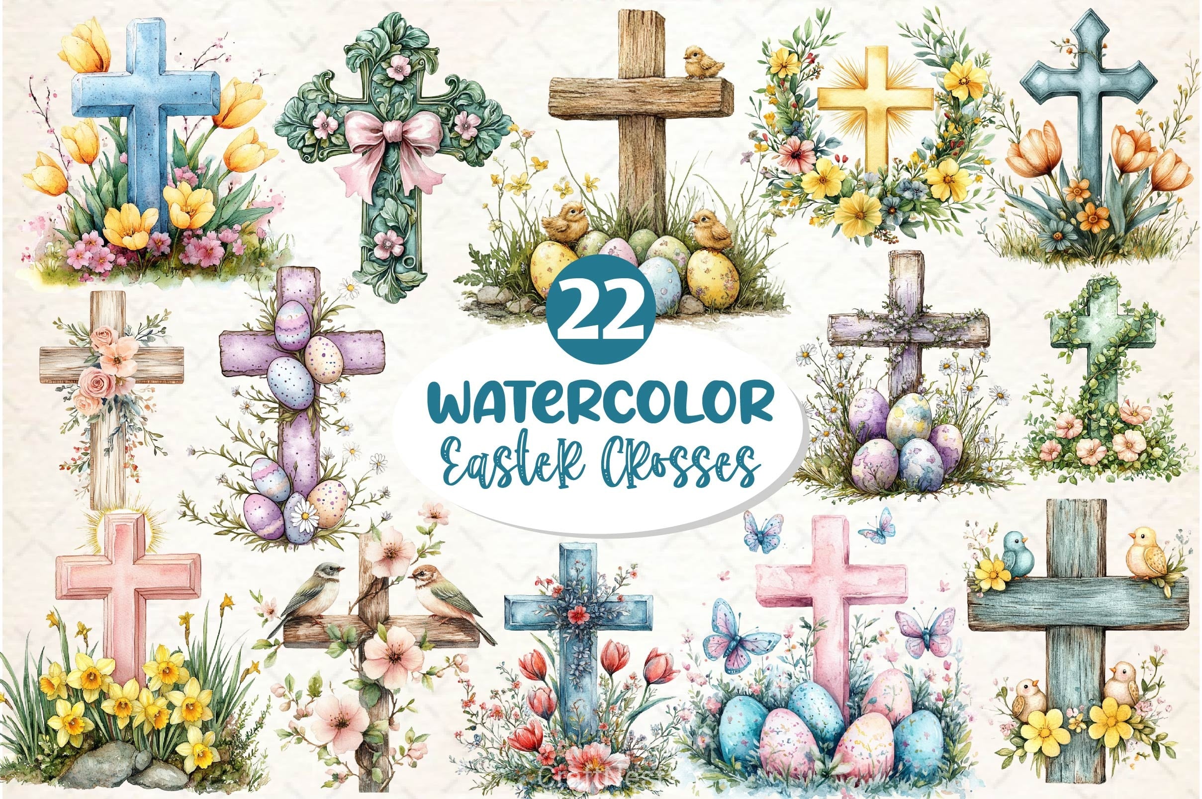 Easter Crosses Clipart Bundle - CraftNest - Digital Crafting and Art