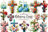 Cross Religious Floral Clipart Bundle