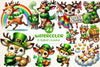 St Patricks Day Cute Reindeer Clipart Bundle