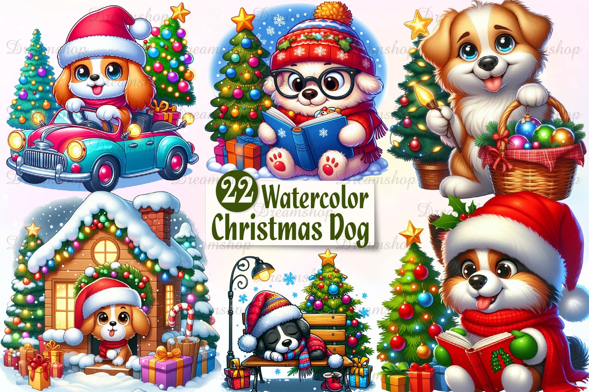 Christmas Dog Clipart Bundle - CraftNest - Digital Crafting and Art