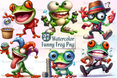 Cute Frog Funny Frog Clipart Bundle - CraftNest - Digital Crafting and Art