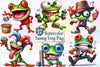 Cute Frog Funny Frog Clipart Bundle