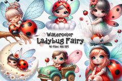 Ladybug Fairy Clipart Bundle 1 - CraftNest - Digital Crafting and Art