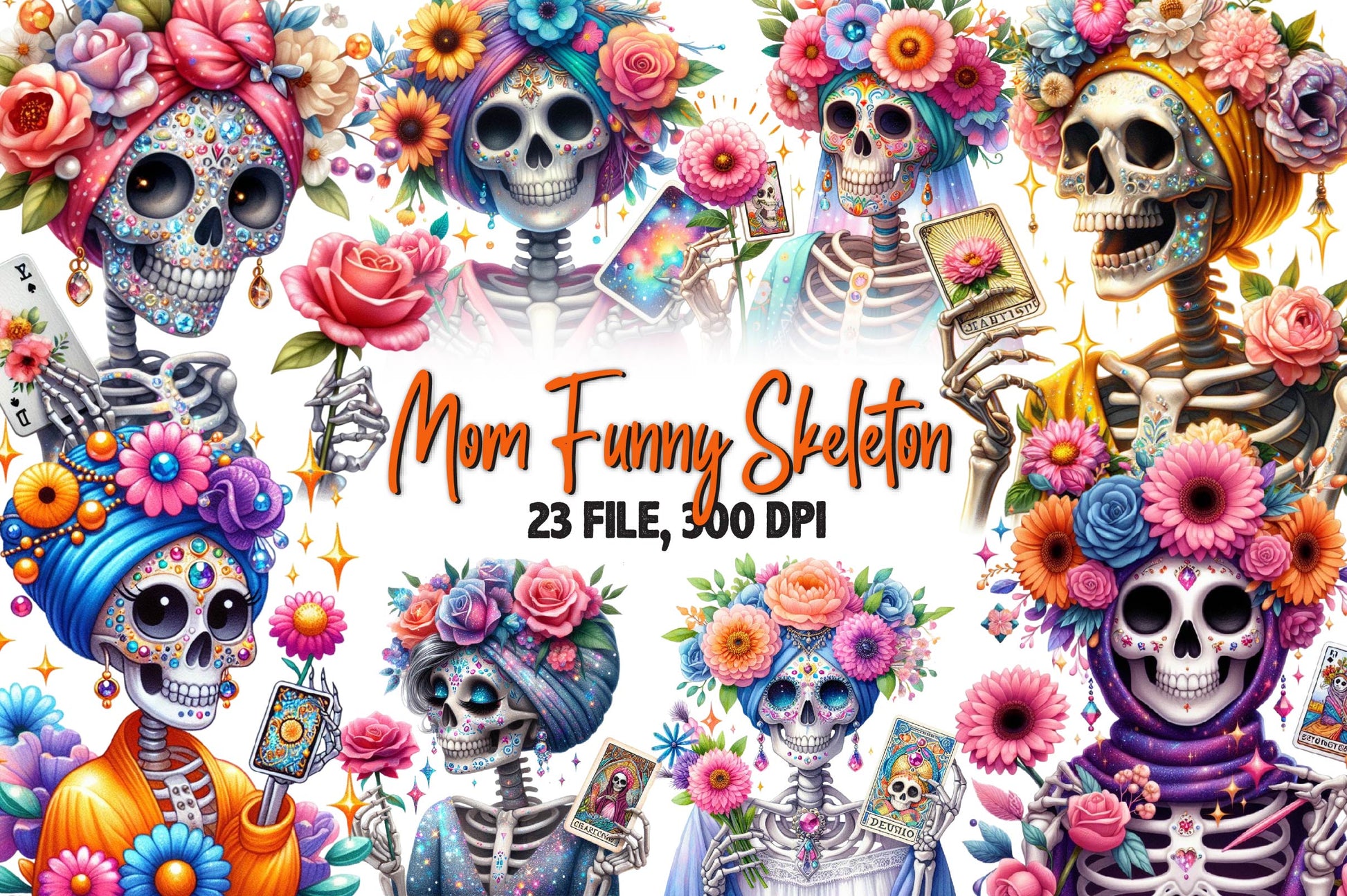 Funny Mom Skeleton Clipart Bundle - CraftNest - Digital Crafting and Art