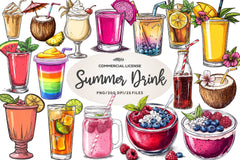 Summer Drink Clipart Bundle - CraftNest - Digital Crafting and Art