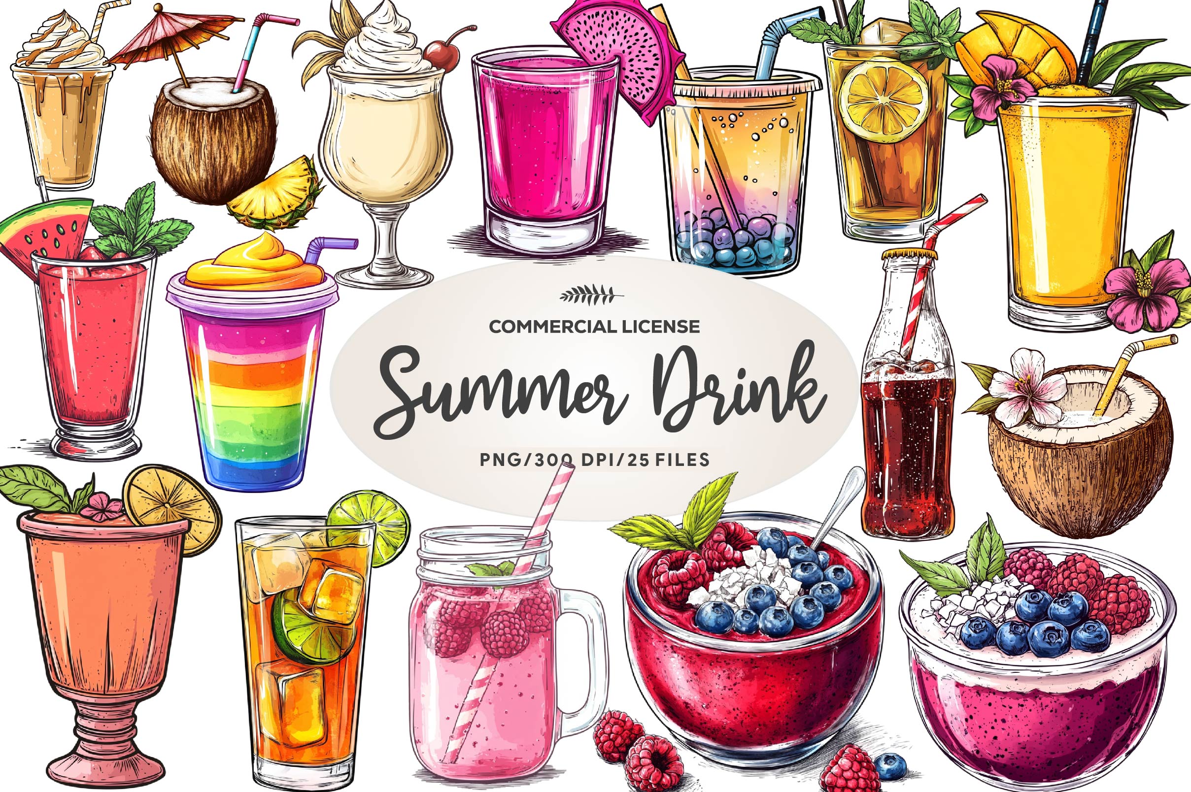 Summer Drink Clipart Bundle - CraftNest - Digital Crafting and Art