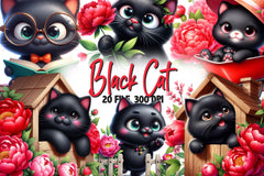Black Cat Clipart Bundle 1 - CraftNest - Digital Crafting and Art