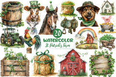 St Patrick's Day Farm Clipart Bundle - CraftNest - Digital Crafting and Art