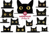 Black Cat Peeking Graphics Clipart Bundle