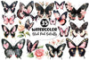 Black And Pink Butterfly Clipart Bundle