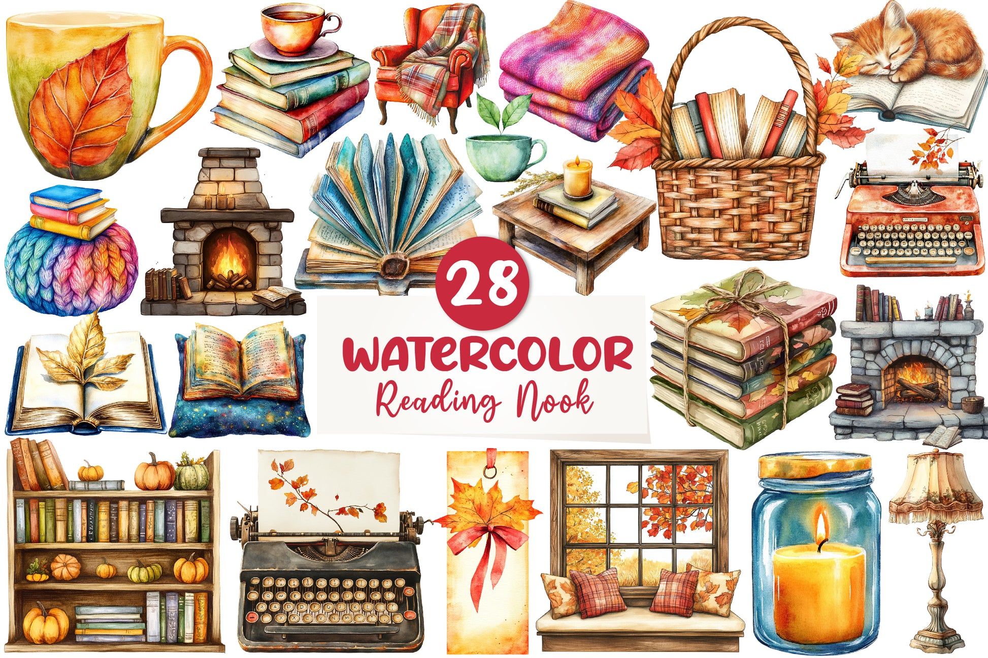 Fall Reading Nook Clipart Bundle - CraftNest - Digital Crafting and Art