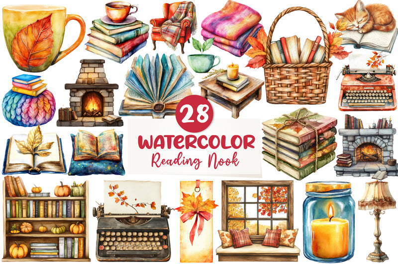 Fall Reading Nook Clipart Bundle - CraftNest - Digital Crafting and Art