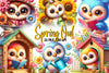Spring Owl Clipart Bundle