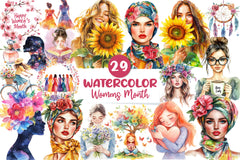Cute Womens Month Clipart Bundle - CraftNest - Digital Crafting and Art