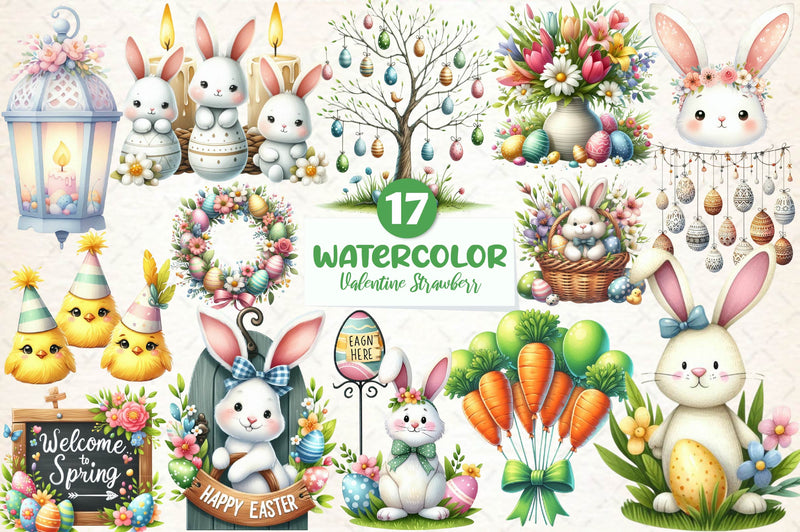 Easter Day Decorations Clipart Bundle - CraftNest - Digital Crafting and Art