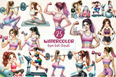 Gym Girl Clipart Bundle - CraftNest - Digital Crafting and Art