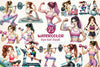 Gym Girl Clipart Bundle