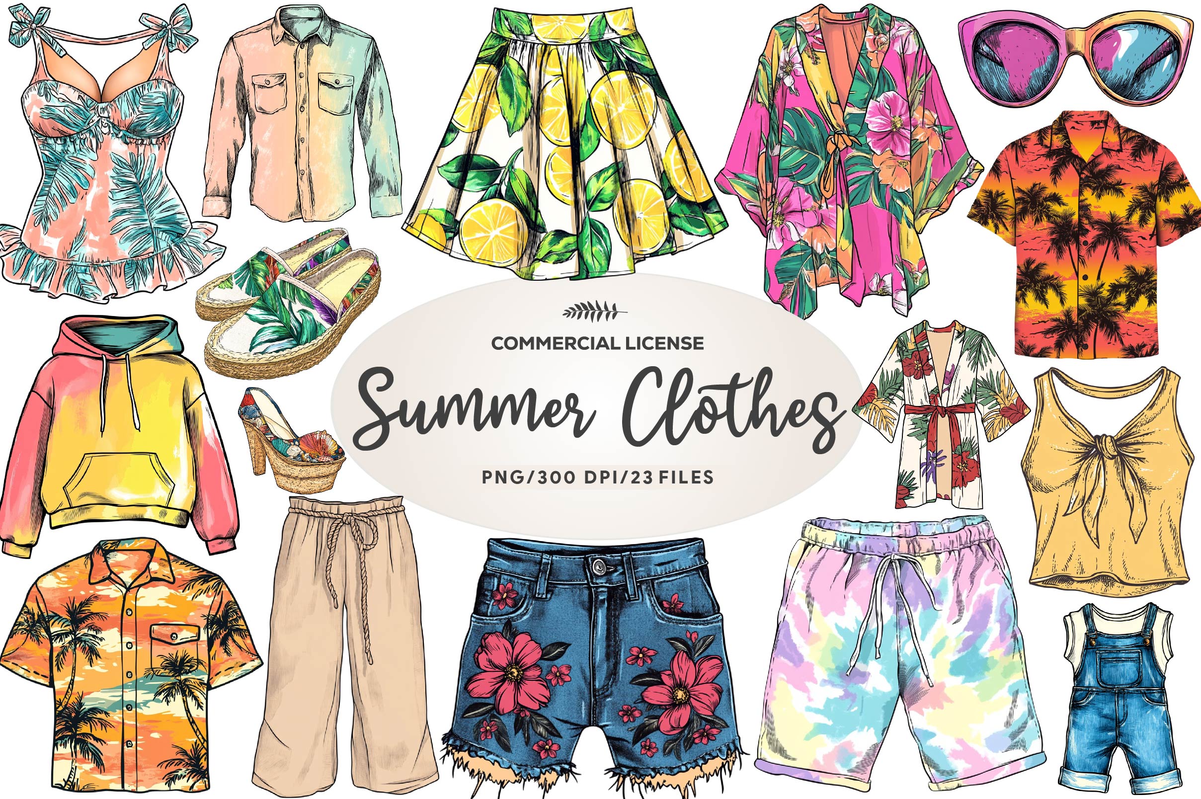 Summer Clothes Clipart Bundle - CraftNest - Digital Crafting and Art