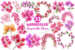 Bougainvillea Flower Clipart Bundle 5 - CraftNest - Digital Crafting and Art