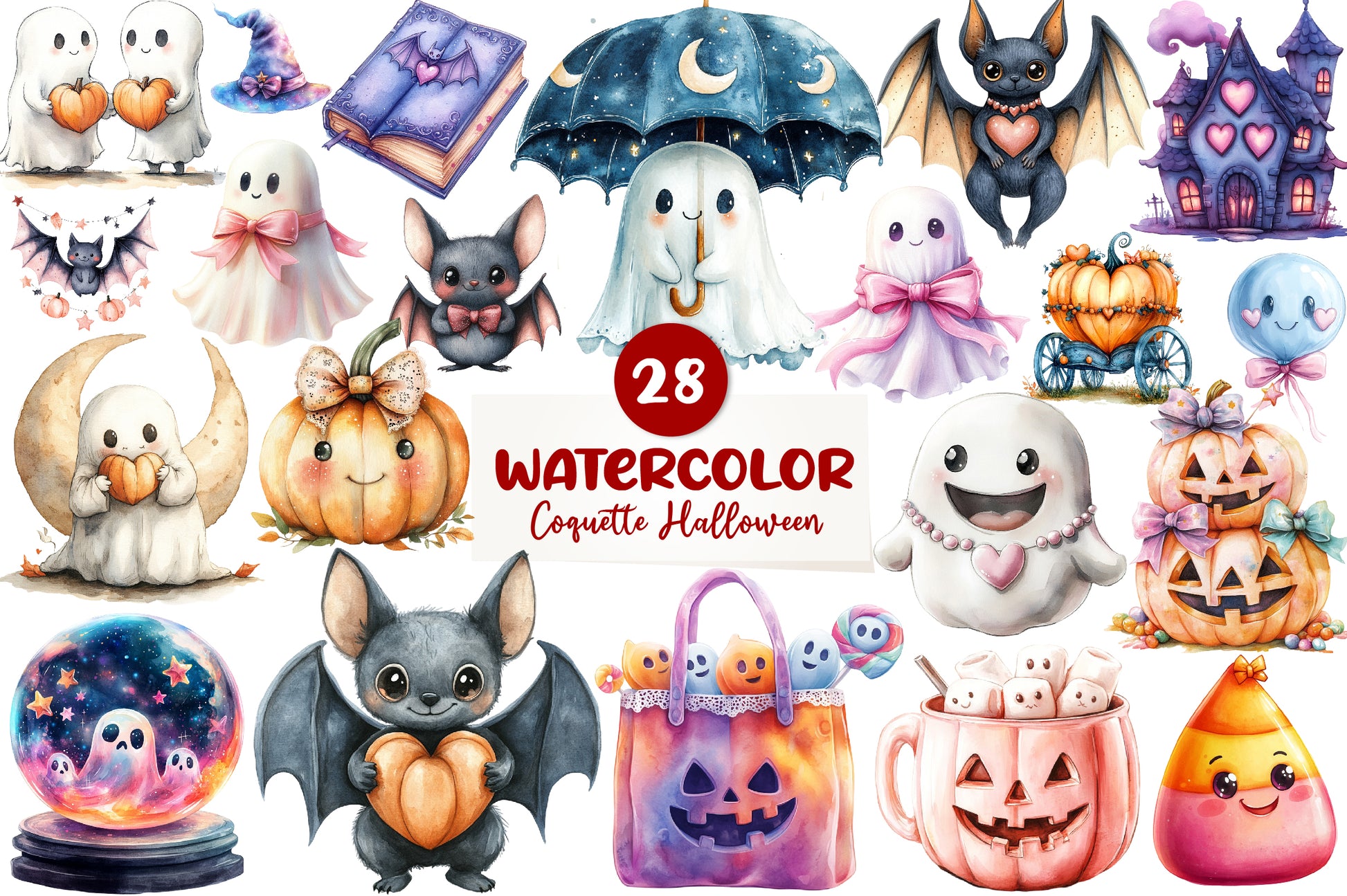 Coquette Halloween Clipart Bundle - CraftNest - Digital Crafting and Art