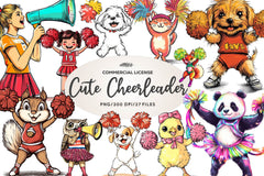 Cute Cheerleader Clipart Bundle - CraftNest - Digital Crafting and Art