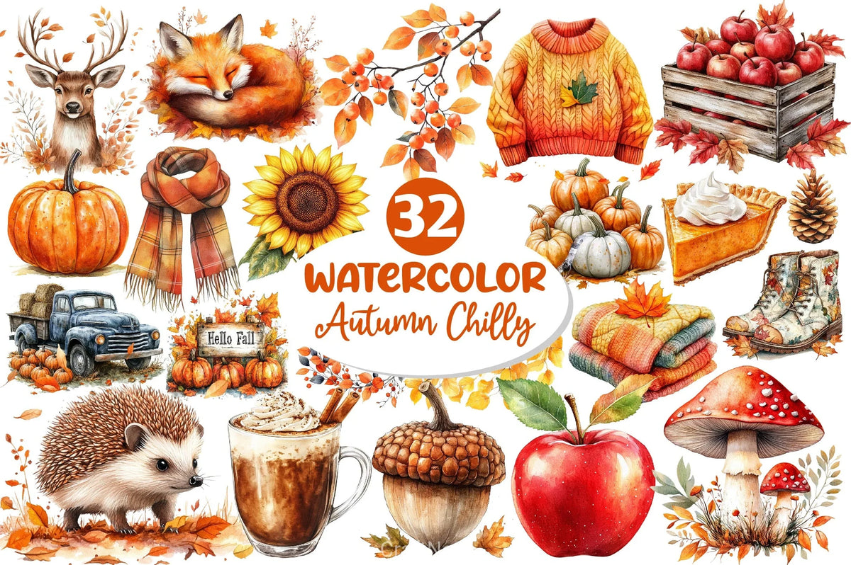 Fall Autumn Collection Autumn Collection Clipart Bundle