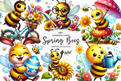 Spring Bees Clipart Bundle 2 - CraftNest - Digital Crafting and Art