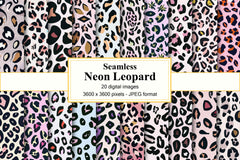 Neon Leopard Digital Papers - CraftNest - Digital Crafting and Art