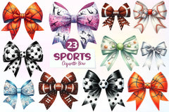 Sports Coquette Bow Sport Bows Clipart Bundle 1 - CraftNest - Digital Crafting and Art
