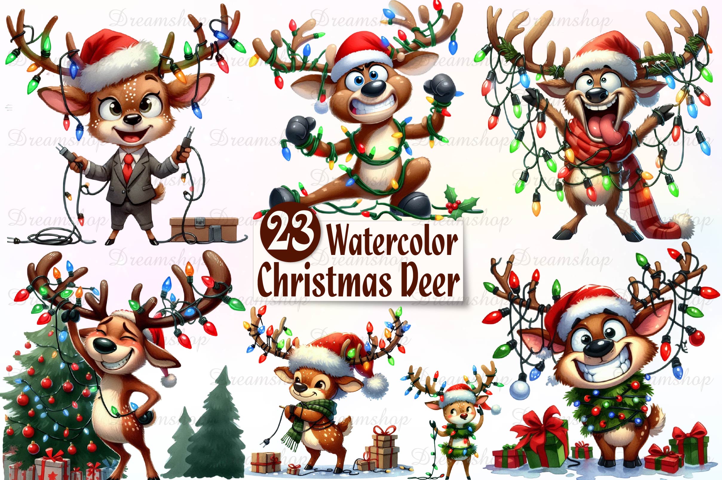 Christmas Deer Clipart Bundle 1 - CraftNest - Digital Crafting and Art