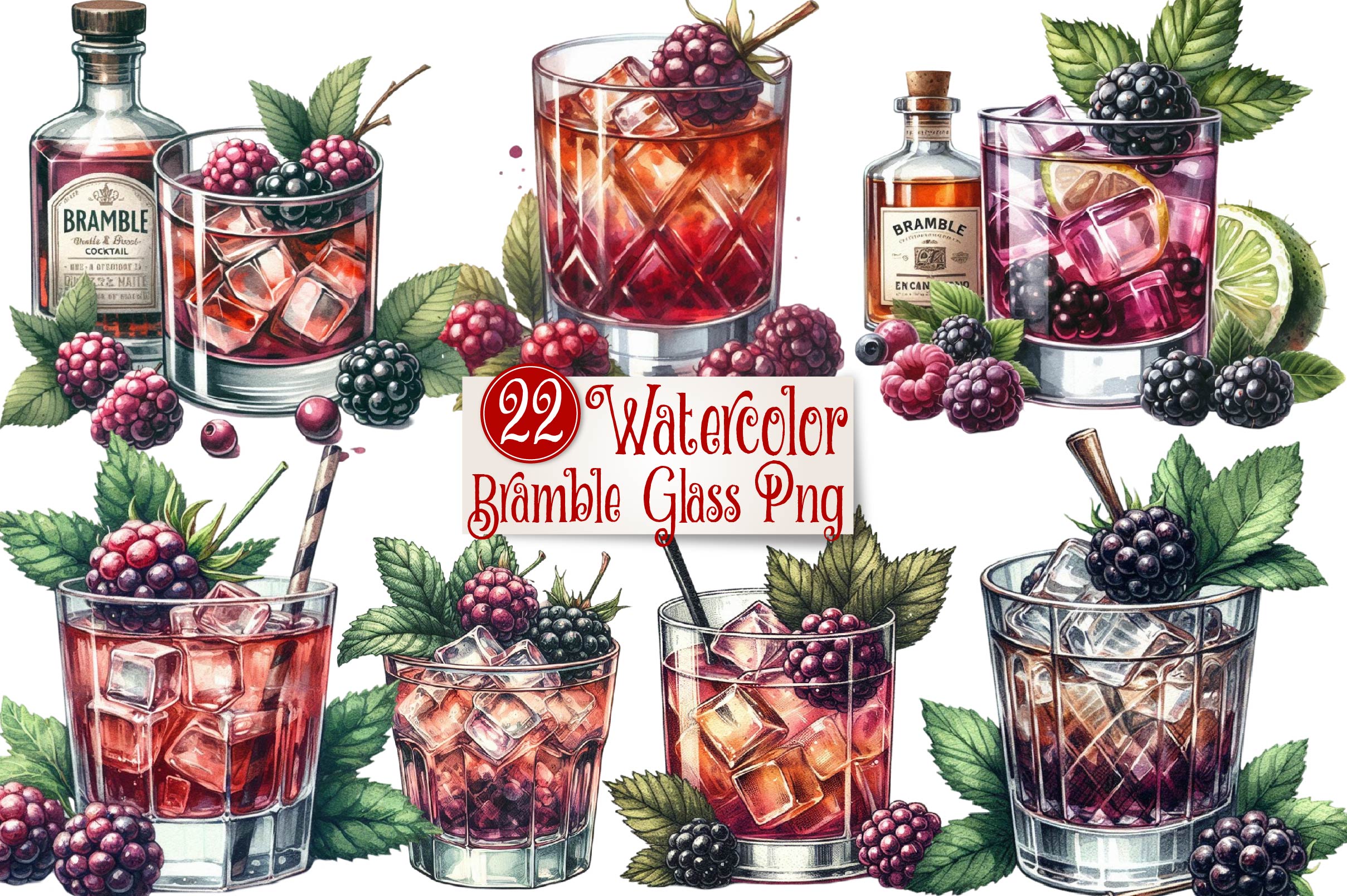 Bramble Glass Clipart Bundle - CraftNest - Digital Crafting and Art