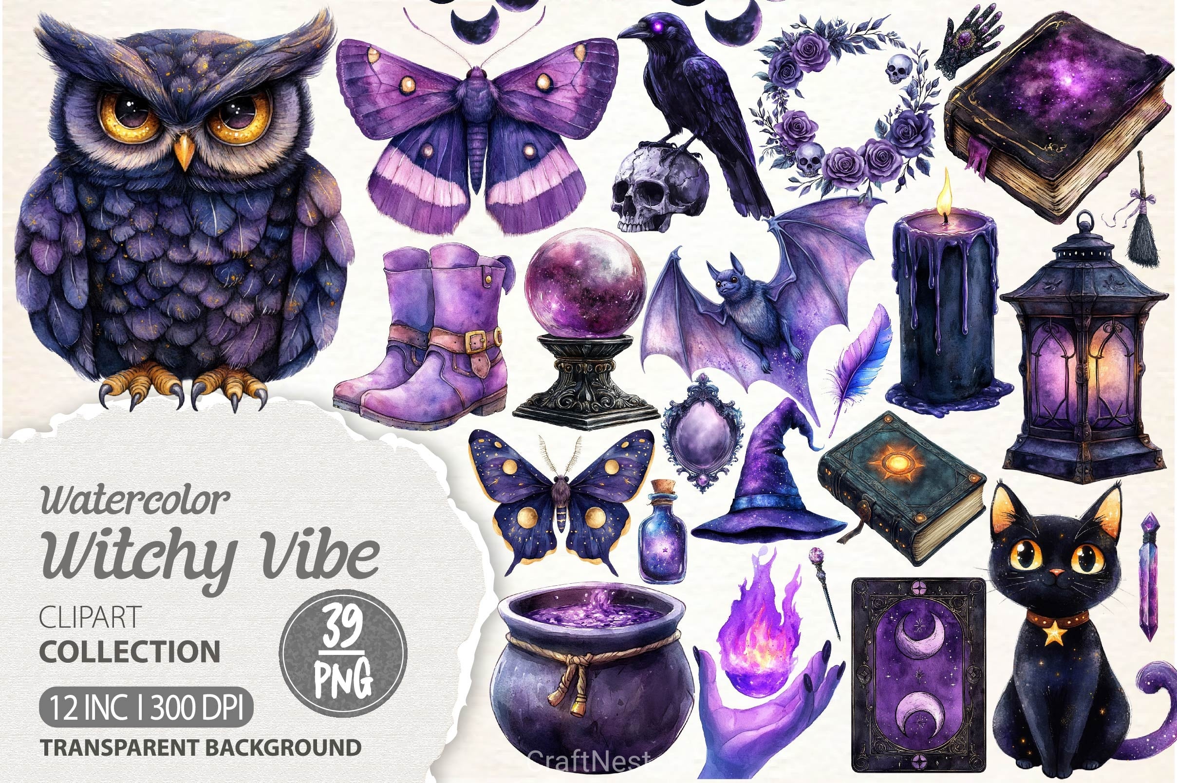 Witchy Vibe Clipart Bundle - CraftNest - Digital Crafting and Art