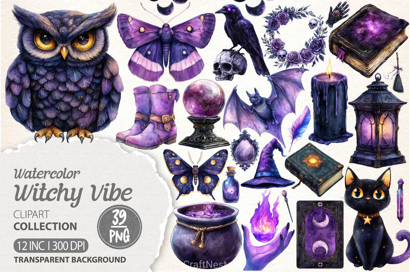 Witchy Vibe Clipart Bundle - CraftNest - Digital Crafting and Art