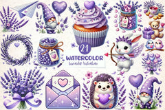 Lavender Valentine Clipart Bundle - CraftNest - Digital Crafting and Art