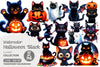 Halloween Black Cat Clipart Bundle 6