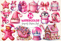 Pink Christmas Clipart Bundle 1 - CraftNest - Digital Crafting and Art