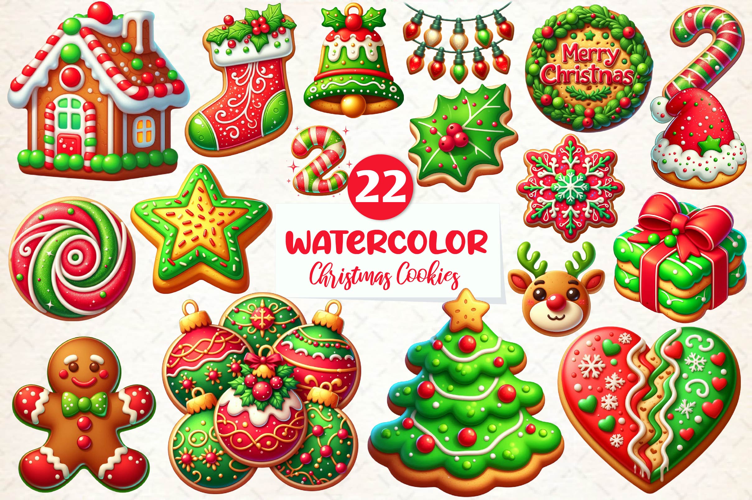 Christmas Cookies Clipart Bundle - CraftNest - Digital Crafting and Art