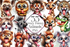 Crazy Funny Animals Clipart Bundle - CraftNest - Digital Crafting and Art