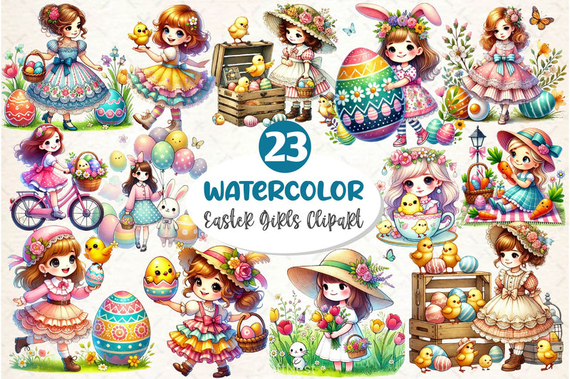 Easter Girls Clipart Bundle 2 - CraftNest - Digital Crafting and Art