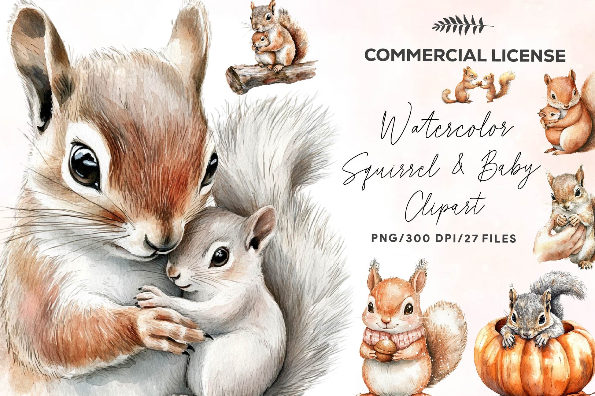 Squirrel & Baby Clipart Bundle - CraftNest - Digital Crafting and Art