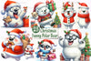 Christmas Polar Bear Clipart Bundle 4