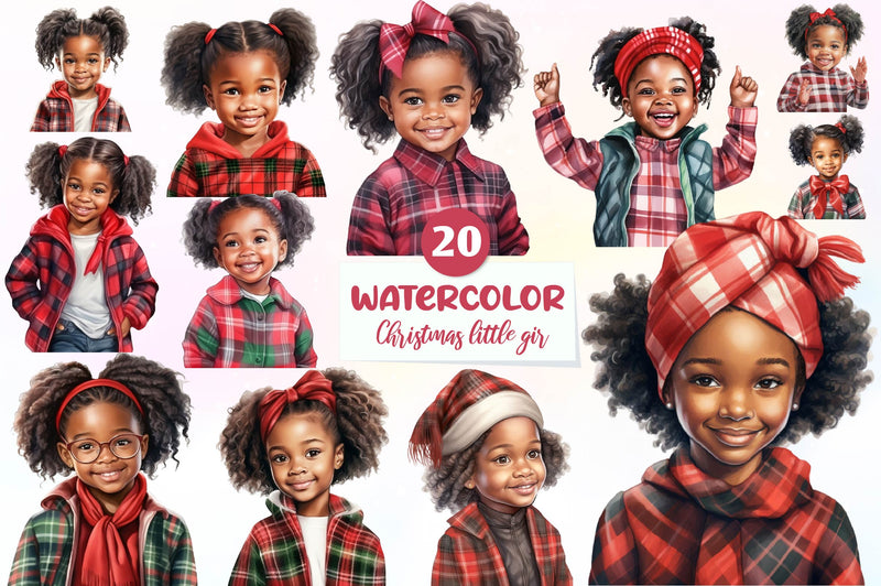 Christmas Little Girl Clipart Bundle - CraftNest - Digital Crafting and Art