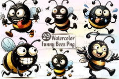 Funny Bees Clipart Bundle - CraftNest - Digital Crafting and Art
